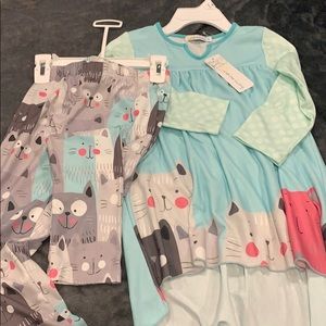 NWT Hi-lo long top with matching pants (girls)